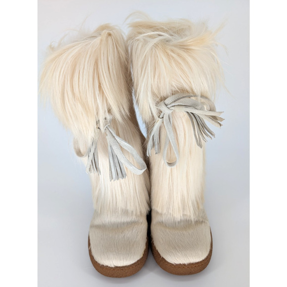 Pajar Scarlet Cream Goat Hair Fur Après Ski Boot EU 39 US 8 Winter Luxury Snow - Picture 6 of 16